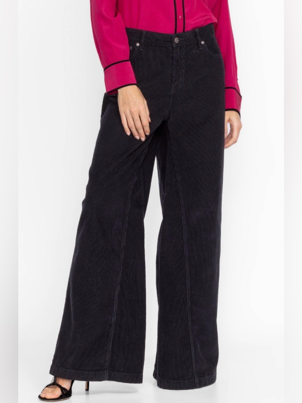 Johnny Was New With Tags Suki Solid Black Wide Leg Pants Size 28 Sku #16